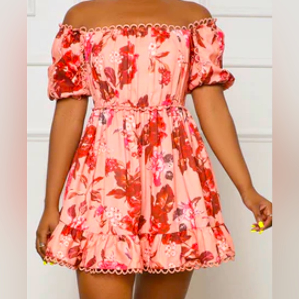 BRAND NEW- Wildflower off the shoulder mini dress